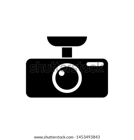Black Car DVR icon isolated on white background. Car digital video recorder icon