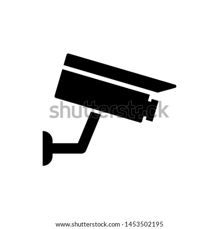 Black Security camera icon isolated on white background