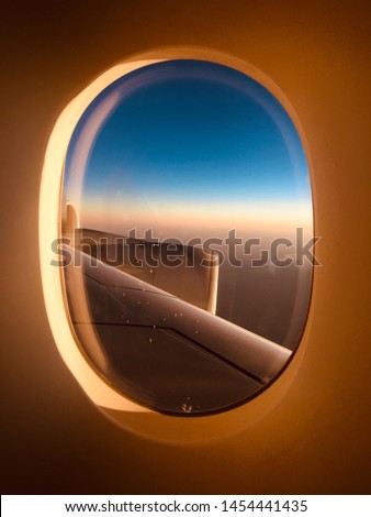 Aircraft wing though window 
