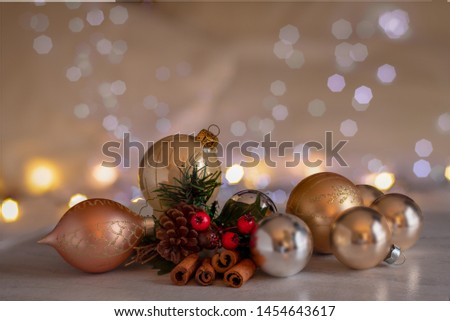 Silver and Gold Glass Christmas Ornaments with Glitter