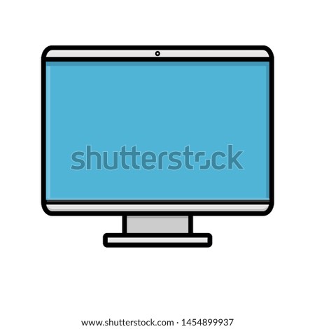 illustration of modern digital digital smart rectangular computer monitor icon in monitor, laptop isolated on white background. Concept: computer digital technologies.