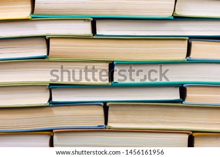 Stack of books close-up. Educational concept