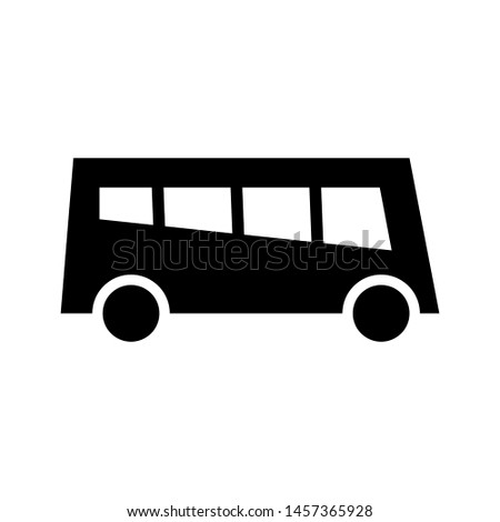 Bus Icon Vector , School Business Travel Company , Template Logo Design Emblem Isolated Illustration , Outline Solid Background White
