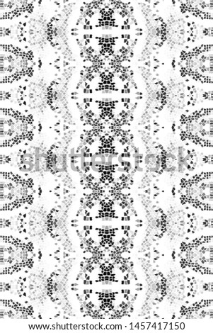 Black and white vertical mosaic pattern for textile, backgrounds, tiles and designs