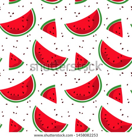 Seamless pattern with colorful watermelon. Vector illustration.