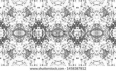 Black and white horizontal mosaic pattern for textile, backgrounds, tiles and designs
