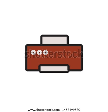 printer icon. logo element illustration. colored collection. printer design.