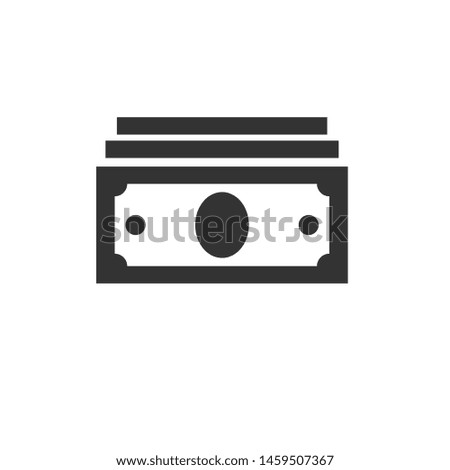 Vector money Icon Cash on white background. black, symbol