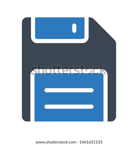 floppy glyph colour vector icon