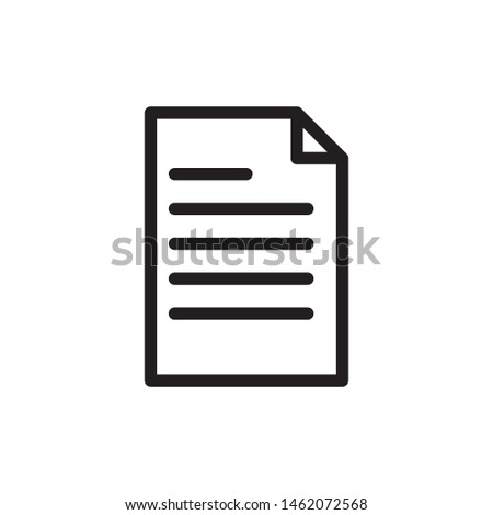 Paper icon vector. Line note paper icon. Notepad symbol illustration. Simple design on white background.