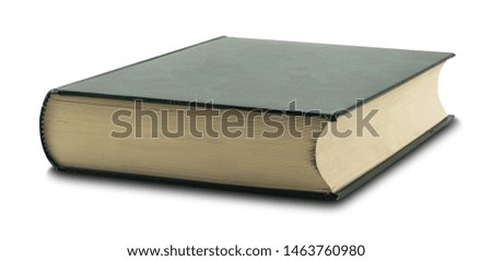 side of green book isolated on white background with clipping path,high resolution files