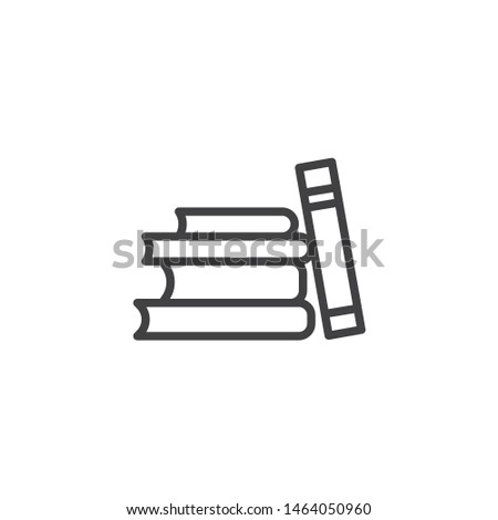 Books stack line icon. linear style sign for mobile concept and web design. Pile of book outline vector icon. Knowledge, library symbol, logo illustration. Vector graphics
