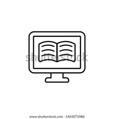 Monitor, book, online icon. Simple thin line, outline vector of online traning icons for ui and ux, website or mobile application