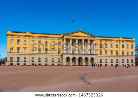 View of royal palace in Oslo, Norway