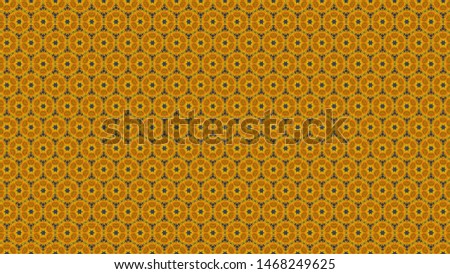 Seamless pattern of Sunflowers (Helianthus), Colourful of yellow flowers, Natural flora wallpaper background, Can be used as gift wrap, backdrop for display or montage your products.