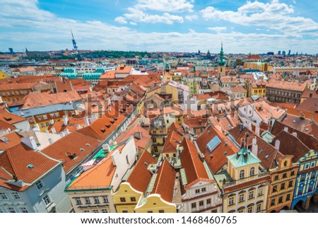 Skyline of Prague, the capital and largest city in the Czech Republic and the historical capital of Bohemia.