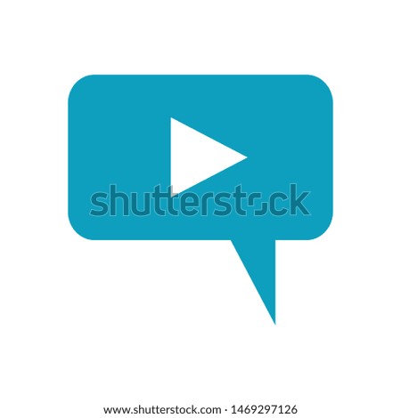 speech bubble message with media player button