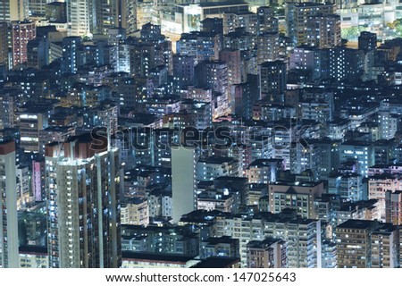 Aerial view of Hong Kong city 