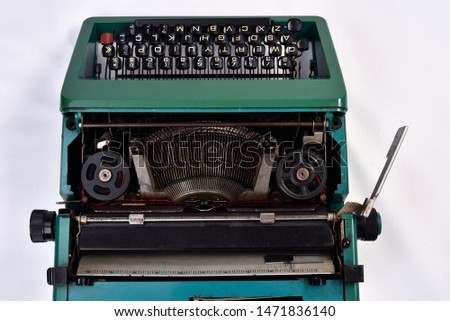 
Vintage Retro Old Typewriter on White Background