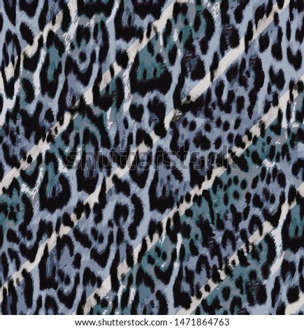 Seamless Leopard Jaguar Diagonal Lines Pattern Colorful Texture