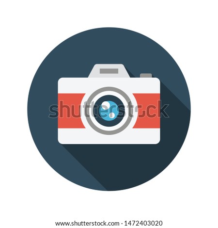 camera glyph flat vector icon