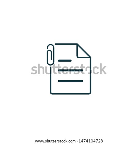 paper document with paperclip icon vector logo template