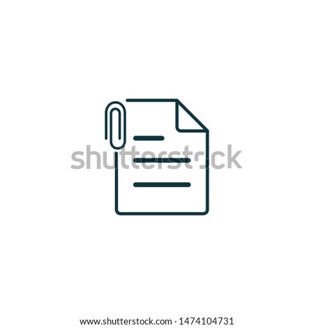 paper document with paperclip icon vector logo template