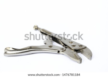 Locking pliers isolated on white background
