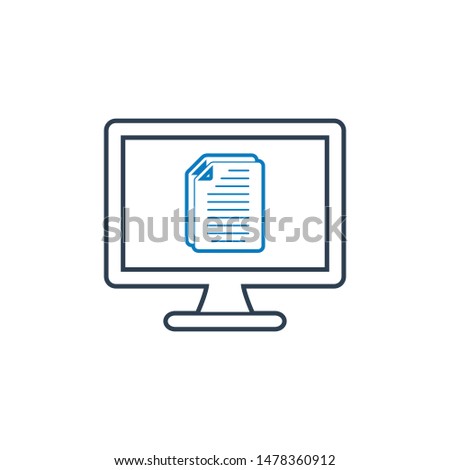 Digital document line icon. Editable vector EPS.