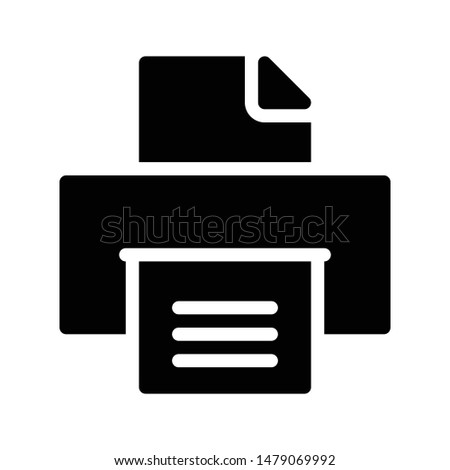 printer glyph flat vector icon