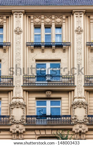 Facade of Art Novae buildings in Berlin, Germany