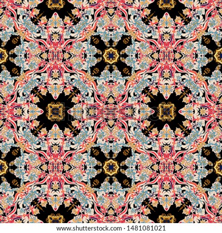 seamless baroque, flowers, antique  carpet vintage pattern. fabric print.
