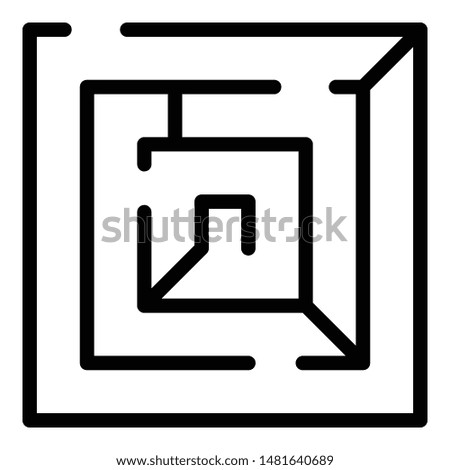 Square labyrint icon. Outline square labyrint vector icon for web design isolated on white background