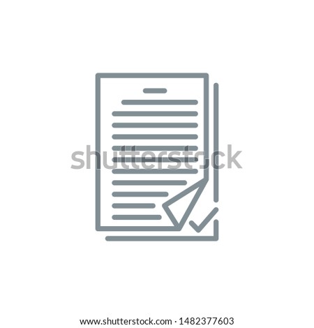 pages contract document outline flat icon. Single high quality outline logo symbol for web design or mobile app. Thin line sign design logo. gray icon pictogram isolated on white background