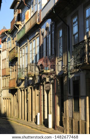 The view of an old street in Braga-Portugal