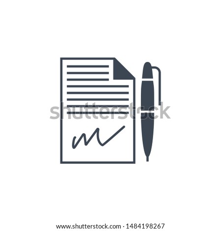 Contract related vector glyph icon. Isolated on white background. Vector illustration.