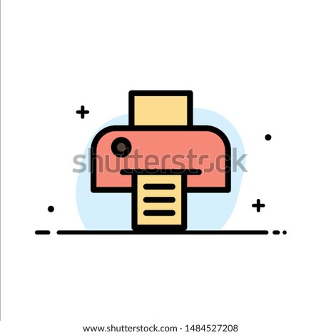 Printer, Printing, Print  Business Flat Line Filled Icon Vector Banner Template. Vector Icon Template background
