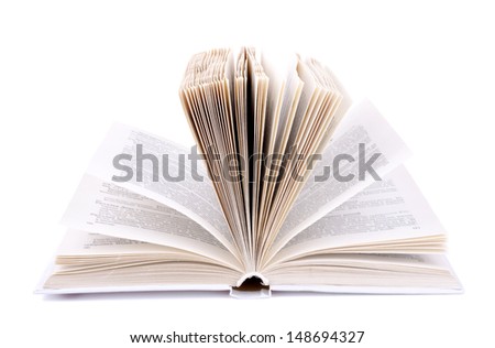 Open book isolated on white background. 