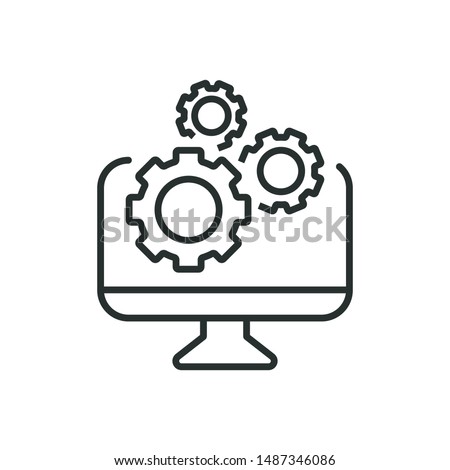 data management - minimal line web icon. simple vector illustration. concept for infographic, website or app.