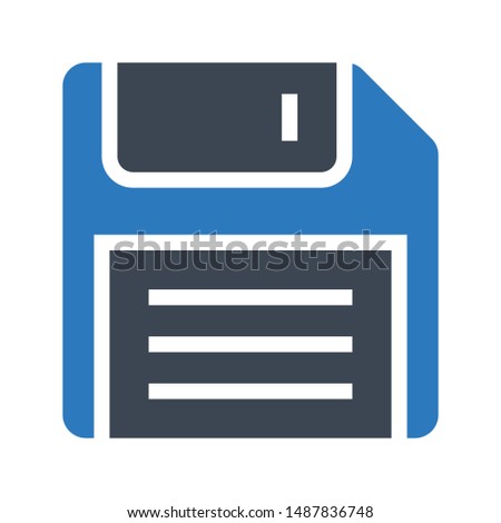 floppy glyph colour vector icon