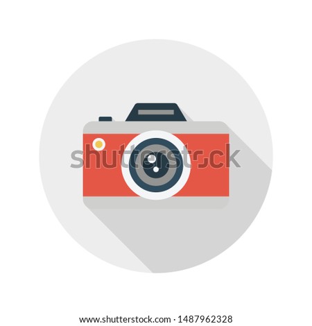 camera glyph flat vector icon