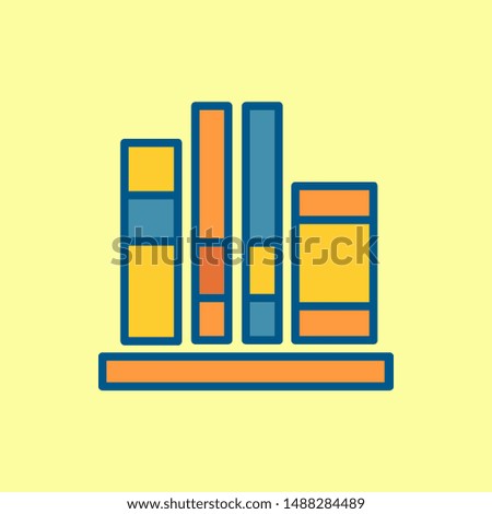 drawing icon of a book on shelf