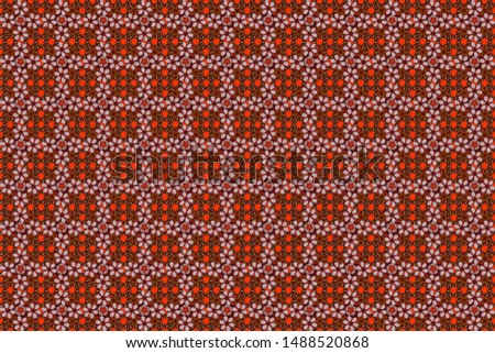 Romantic background for web pages, wedding invitations, textile, wallpaper. Seamless watercolor floral pattern in brown, orange and gray colors.