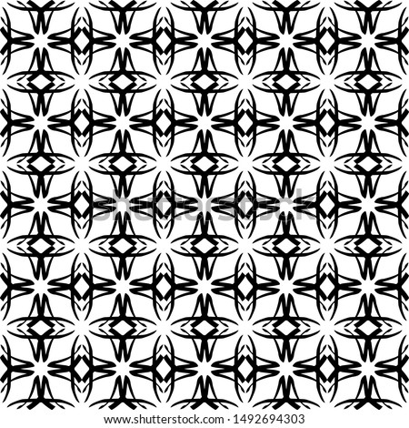 Seamless oriental pattern with Arabic ornaments. Black lines on a white background.