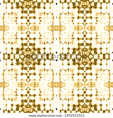 Yellow Tie Dye backdrop. Watercolor Painting. Gold Ikat Geometric rug. Seamless Boho. Persian Carpet. Watercolor Splash. Gold Seamless Batik. Geometric Ikat. Seamless Boho.