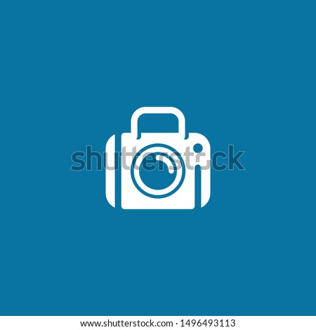 Suitcase and camera logo. Creative photography logo design inspiration