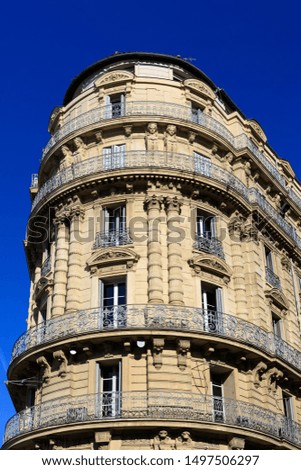 Beautiful building with balconies in Marseille France