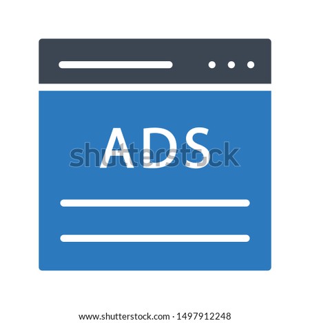 ads web page glyph colour vector icon