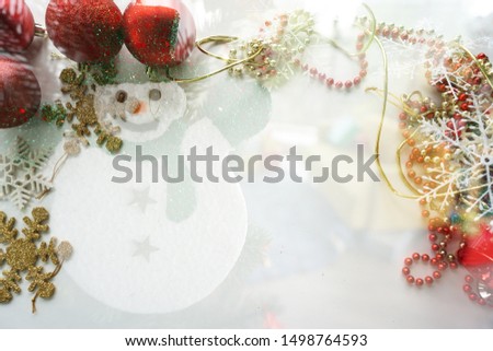 christmas gift card with snowman background