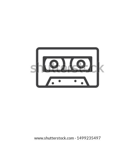 Audio cassette line icon. linear style sign for mobile concept and web design. Cassette tape outline vector icon. Symbol, logo illustration. Vector graphics